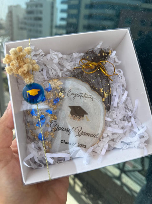 Resin Graduation Coaster Hamper