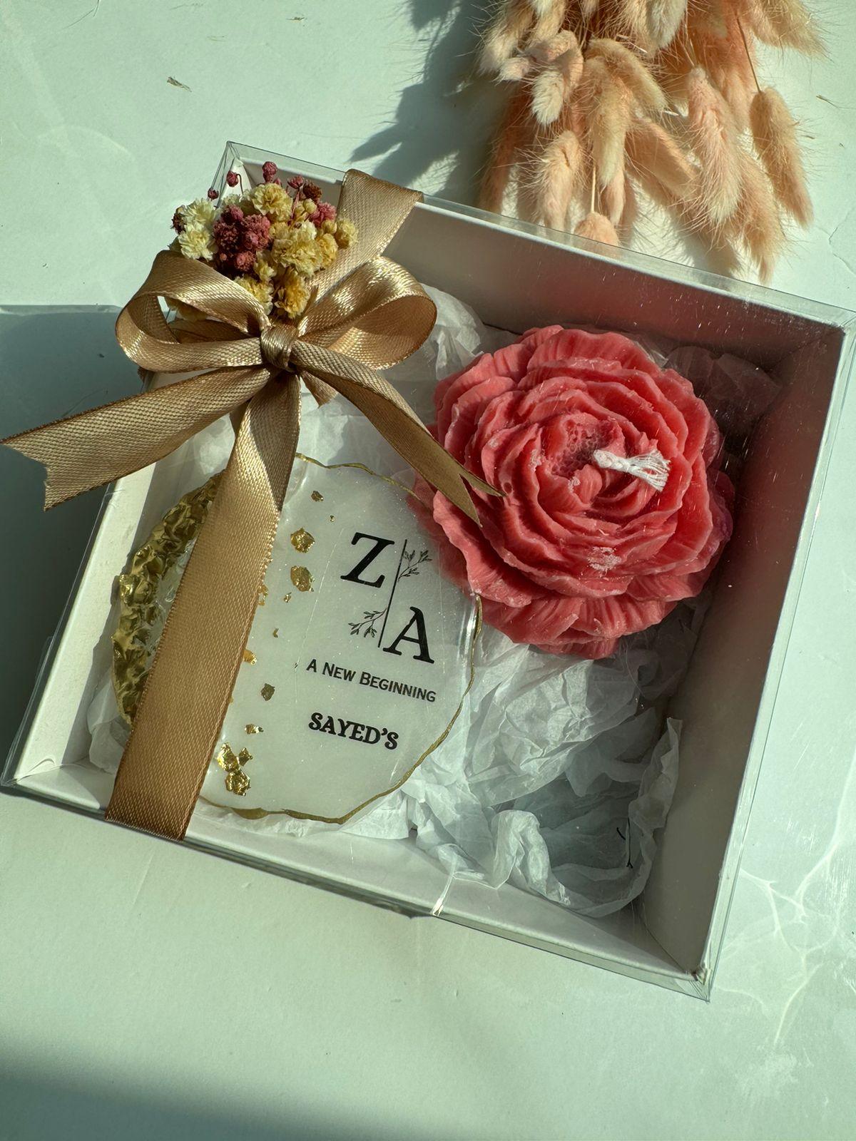 Resin Coaster and Candle Hamper