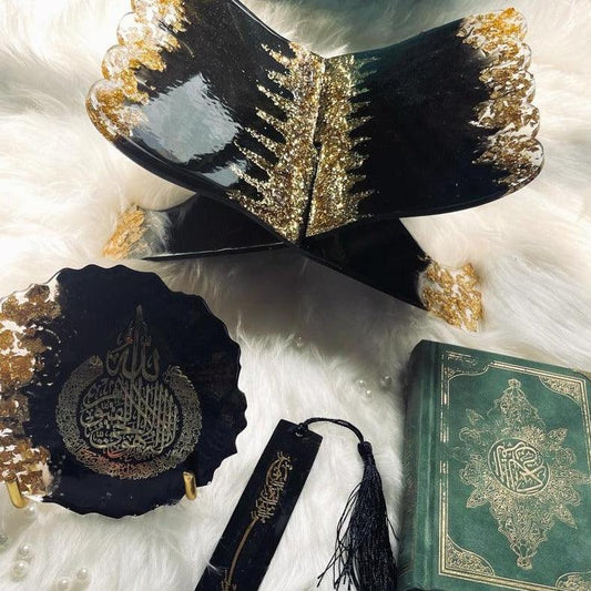 Ramadan Gift Set Hampers Including Quran Holder, Ayatul Kursi Display Plate and Bookmark