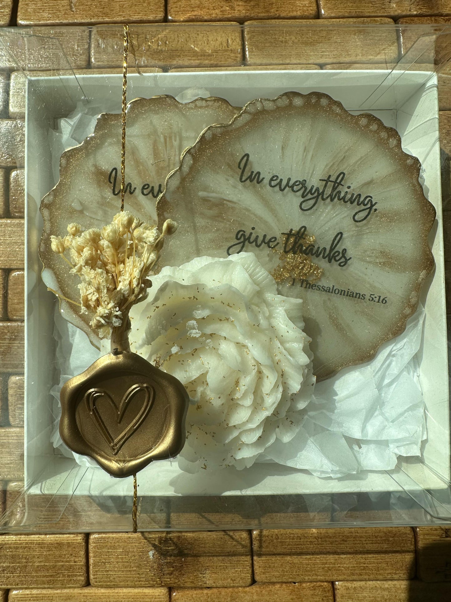 Coasters and Candle Hamper