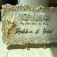 View of a plate on a gold stand