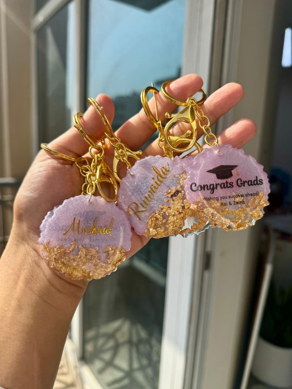 Custom Graduation Resin keychain| Resin Art in UAE – Hyacinth Arts