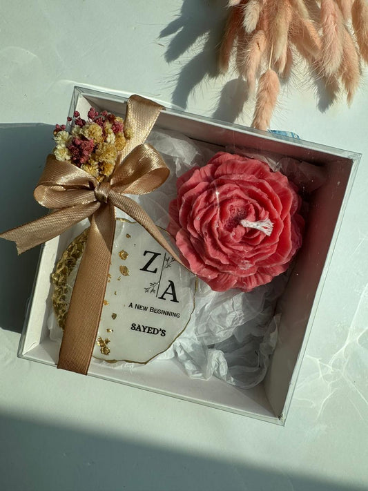 Resin Coaster and Candle Hamper