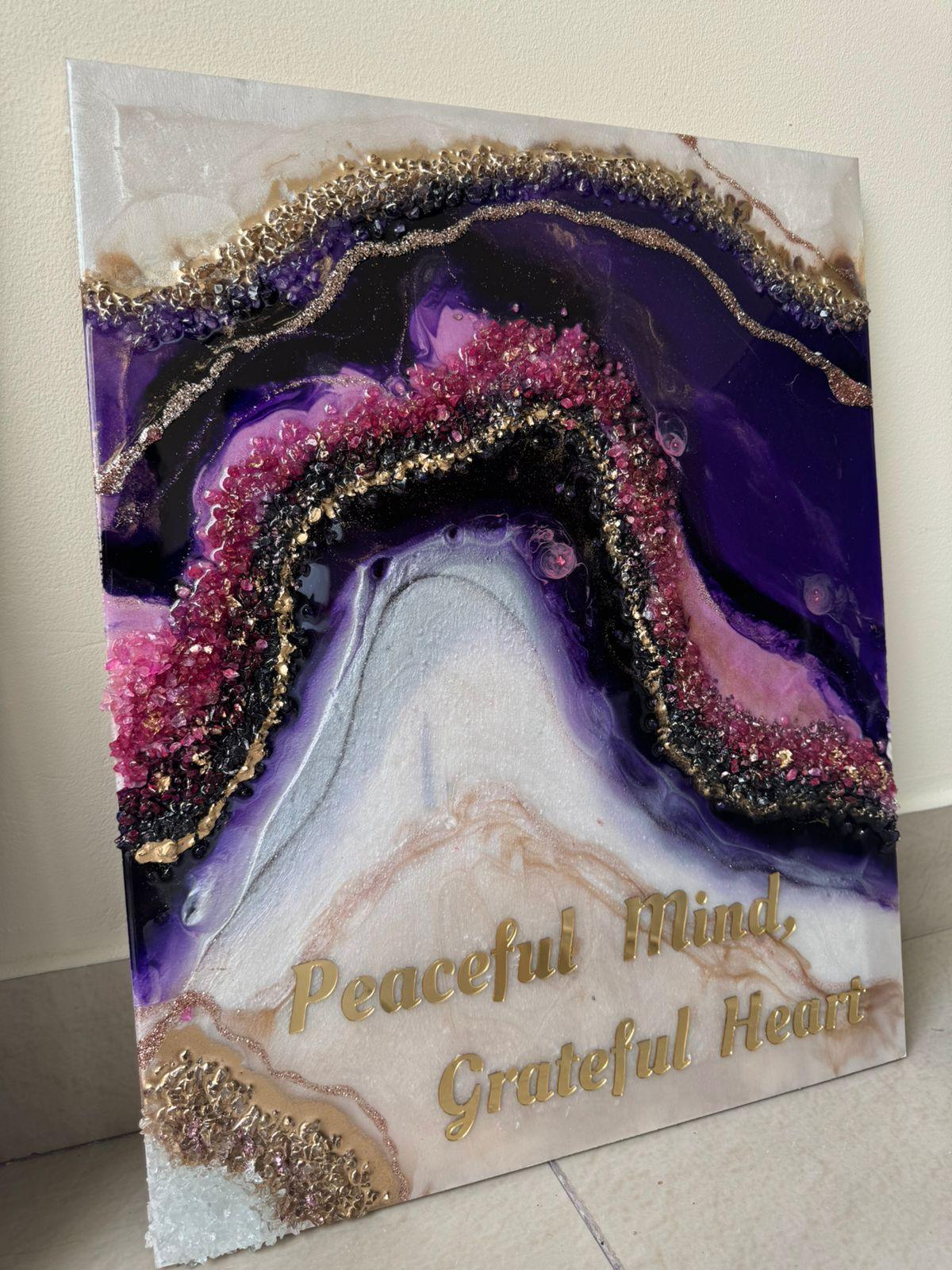 Front view of a Geode theme resin art