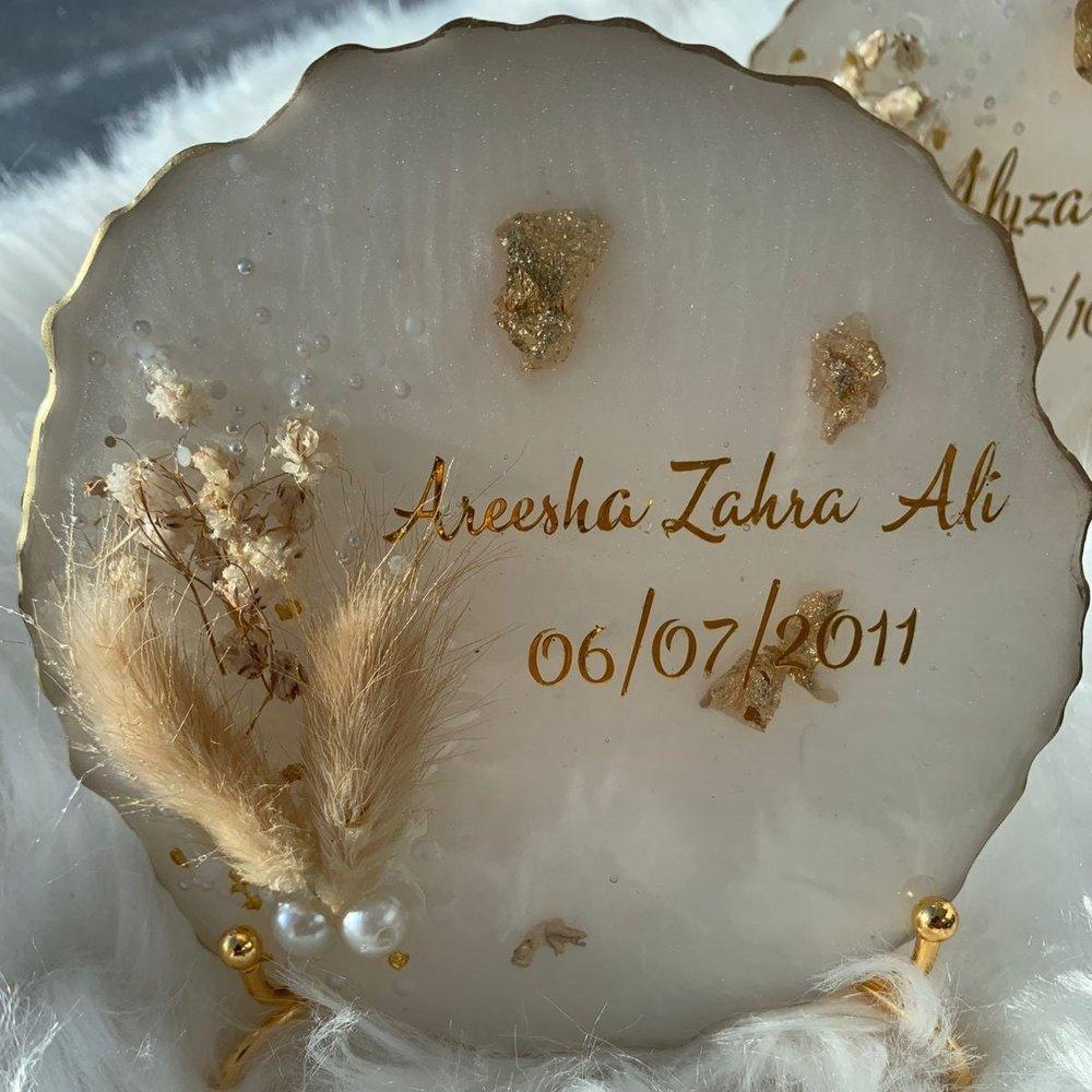 Resin Display Plate with Preserved Flowers