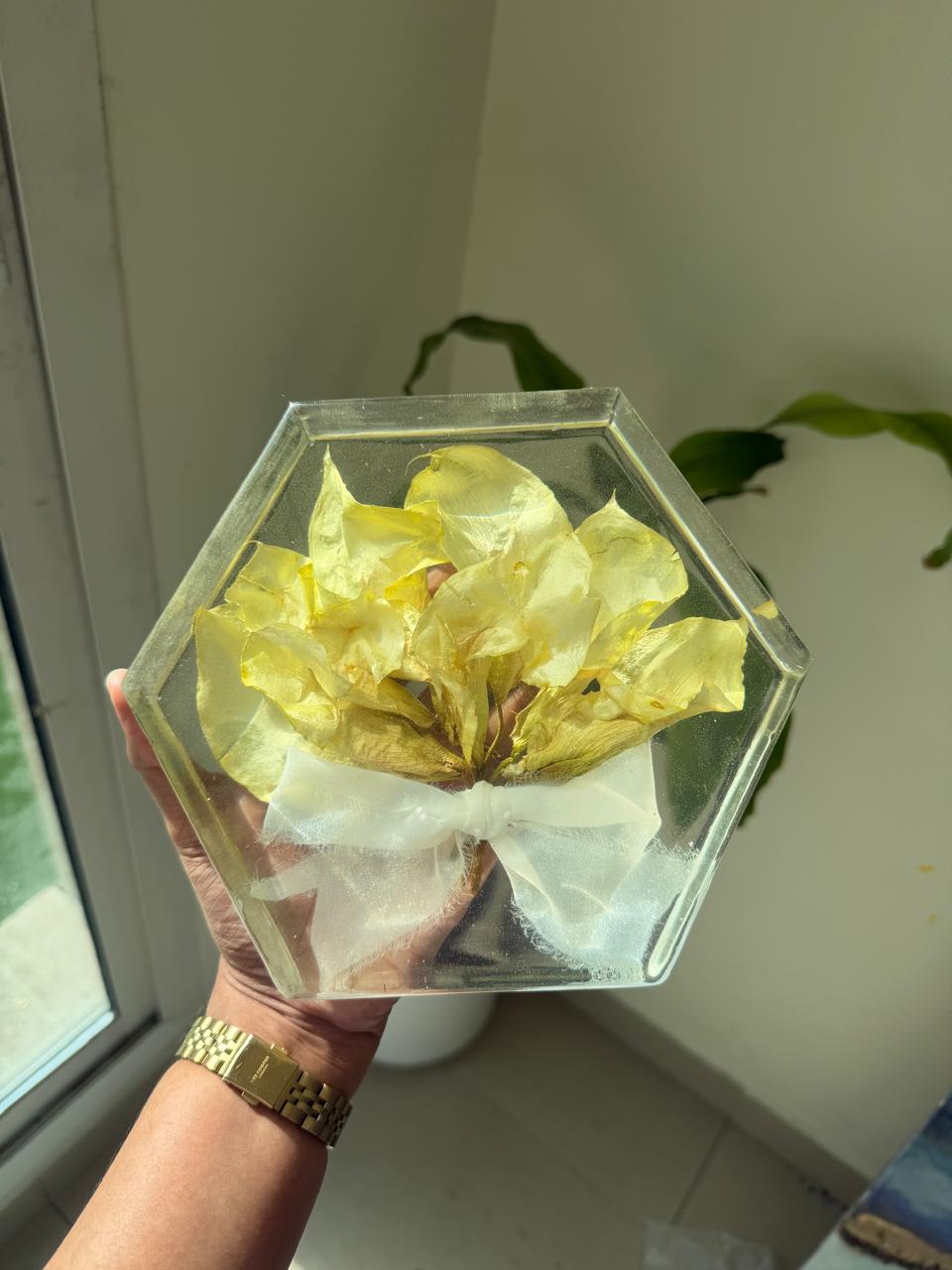Hexagon Flower Resin Block