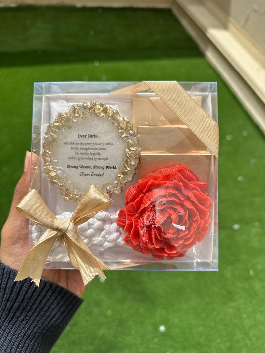 Candle and Resin Magnet Hamper