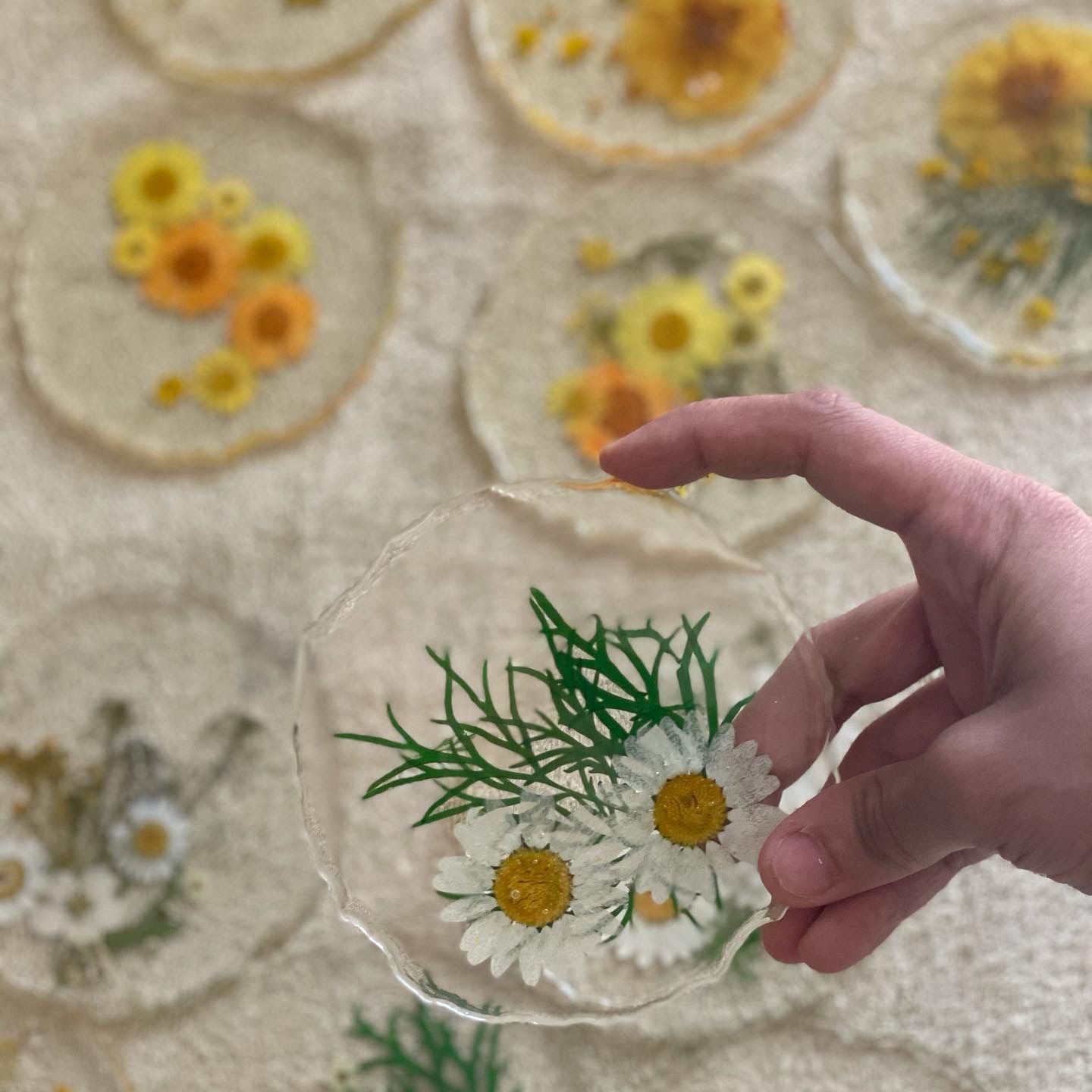 Pressed Flower Coasters